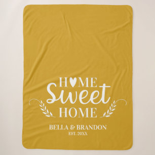 Monogram familienaam Sherpa Blanket Deken