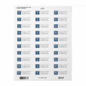 Monogram Family Blue Navy Return Label (Full Sheet)