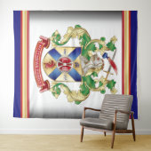 Monogram Family Crest Knight Shield Dragon Sword Wandkleed (In Situ (horizontaal))