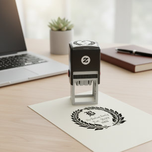 Monogram Family Crest Self-Inking Stamp Zelfinktende Stempel