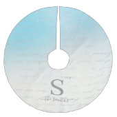 Monogram Family White Blue Pattern Kerstmis Kerstboom Rok (Voorkant)