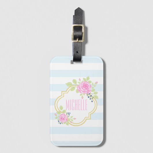 Monogram Fancy Bagagelabel met Visitekaartje Slot (Voorkant (verticaal))