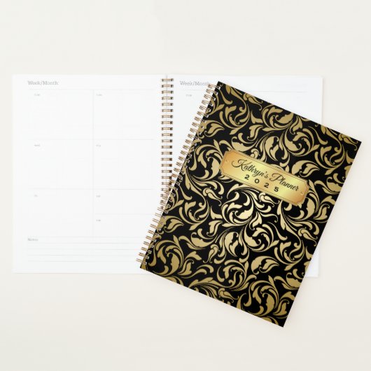 Monogram Fancy goudkleurige zwarte goudkleurige go Planner (Display)