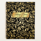 Monogram Fancy goudkleurige zwarte goudkleurige go Planner (Voorkant)