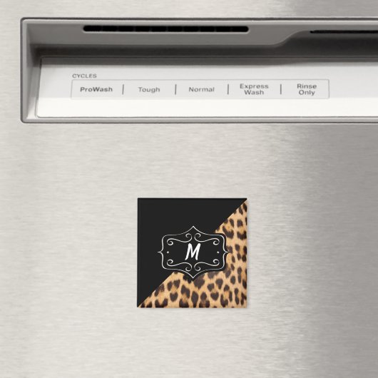 Monogram Fancy Lopard Print Magnet Magneet (Insitu (Vaatwasser))