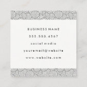 Monogram Fancy Patroon Vierkante Visitekaartje (Achterkant)