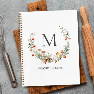 Monogram Fantasie Bloem Botanische Familie Recept Notitieboek