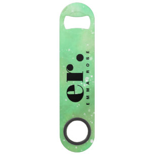 Monogram fantasie waterverf Stijlvol Modern Minima Speed Flessenopener