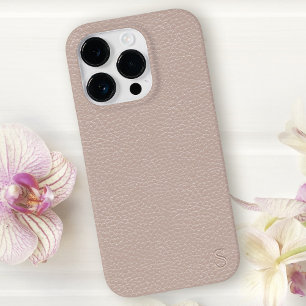 Monogram Faux Blush leder Roze Case-Mate iPhone 14 Pro Hoesje