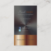 MONOGRAM FAUX COPPER/BRUSHED STEEL VISITEKAARTJE (Achterkant)