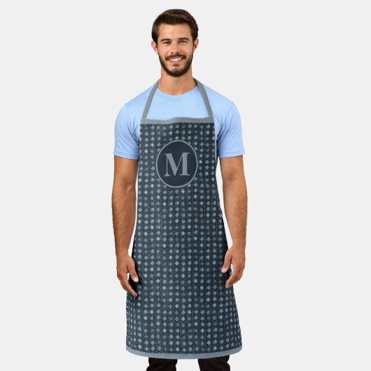 Monogram Faux Denim Diamond Pattern Schort (Gedragen)