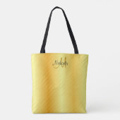 Monogram Faux Gold Elegant Moderne Sjabloon Draagtas (Achterkant)