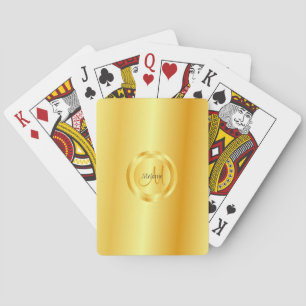 Monogram Faux Gold Elegant Moderne Sjabloon Pokerkaarten