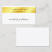 Monogram Faux Gold Metallic look Modern Elegant Visitekaartje (Voorkant / Achterkant)