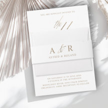 Monogram Faux Gold Typography Trouwen