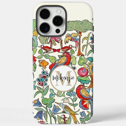 Monogram  Faux Ingeborduurd Patroonfoon Case-Mate iPhone Case (Achterkant)