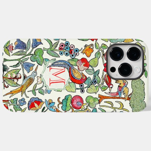 Monogram  Faux Ingeborduurd Patroonfoon Case-Mate iPhone Case (Achterkant (horizontaal))