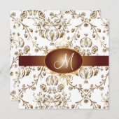 Monogram faux koper demask/white kaart (Voorkant / Achterkant)