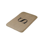 Monogram faux linen burlap rustige initiaal badmat (Gekanteld)