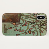 monogram Faux-tinten met hartstructuur Case-Mate iPhone Case (Achterkant (horizontaal))