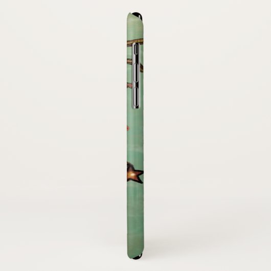 monogram Faux-tinten met hartstructuur Case-Mate iPhone Case (Achterkant/links)