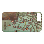  monogram Faux-tinten met hartstructuur Case-Mate iPhone Case (Achterkant (Horizontaal))
