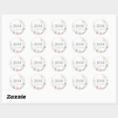Monogram Favor Stickers Zacht Roze (Vel)