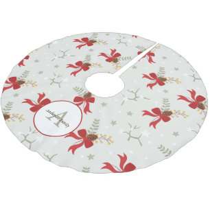 Monogram feestelijke Rode Bogen kerstfamilie Kerstboom Rok