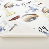 Monogram Feminine Chic Artistic Artwork Sherpa Deken (3/4)