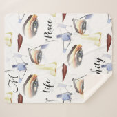 Monogram Feminine Chic Artistic Artwork Sherpa Deken (Voorkant (horizontaal))