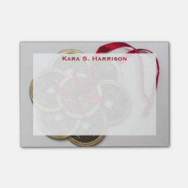 Monogram Feng Shui Chinese munten rode lint Post-it® Notes
