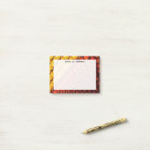 Monogram Feng Shui Gele Rode Lantaarns Post-it® Notes (Op bureau)