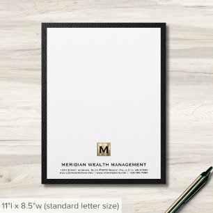 Monogram Financiële Planner Letterhead Briefhoofd
