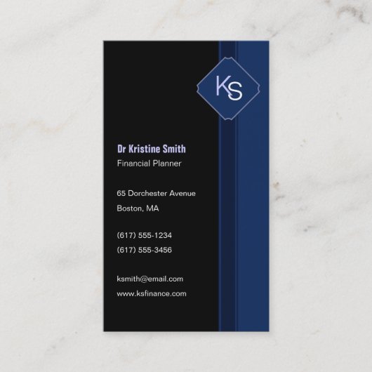 Monogram Financiële Planner - Visitekaartje (Voorkant)