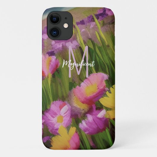 Monogram Fine Art Waterverf Wildbloemen in Dusk Case-Mate iPhone Case (Achterkant)