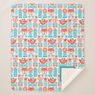 Monogram Fins kunstpatroon voor vos- en vogelfol Sherpa Deken