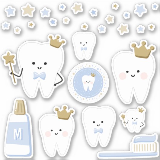 Monogram First Tooth Stickers (Voorkant)