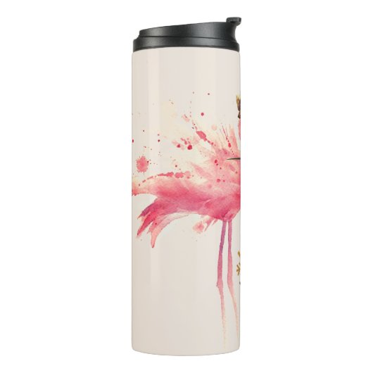 Monogram Flamingo "Be You Tiful" Steampunk Pet Thermosbeker (Gedraaid links)