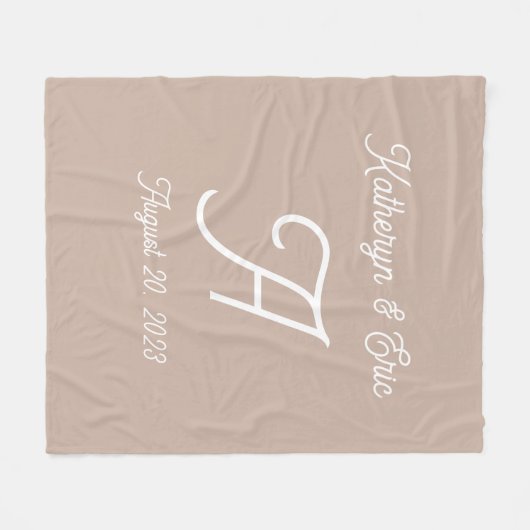 Monogram fleece deken (Voorkant (Horizontaal))