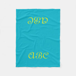 Monogram fleece deken blauw met goud