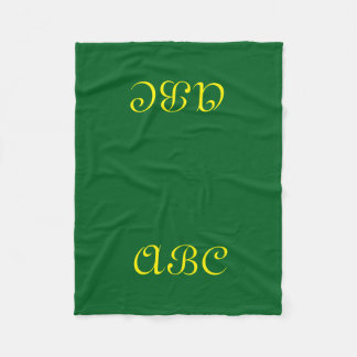 Monogram fleece deken donkergroen met goud