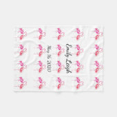 Monogram fleece flamingo baby deken (Voorkant (Horizontaal))
