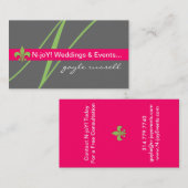 Monogram fleur de lis evenement planner kaart visitekaartje (Voorkant / Achterkant)