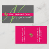 Monogram fleur de lis event planning.. - Gepersona Visitekaartje (Voorkant / Achterkant)