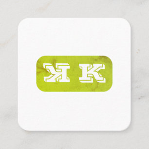 Monogram Flip (groen rustiek) Vierkante Visitekaartje