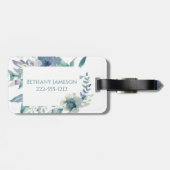 Monogram Floral Aangepast Bagagelabel (Achterkant horizontaal)