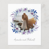 Monogram Floral Budget Wedding Invitations (Achterkant)