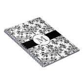 Monogram  Floral Damask Pattern Notitieboek (Rechterzijde)