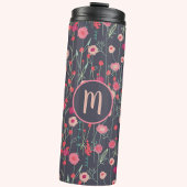 Monogram Floral Dark Thermosbeker