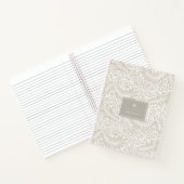 Monogram Floral Foliage William Morris Elegant Notitieboek (Binnen)